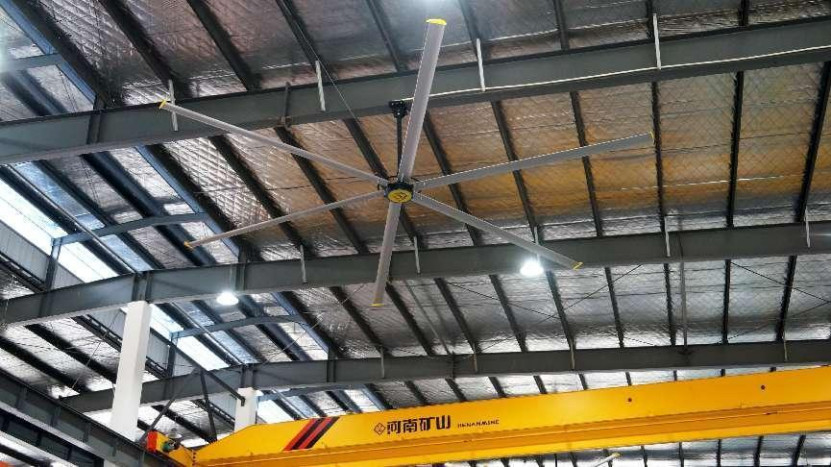 14300m3/min के अधिकतम वायु प्रवाह के साथ छत घुड़सवार औद्योगिक छत प्रशंसक