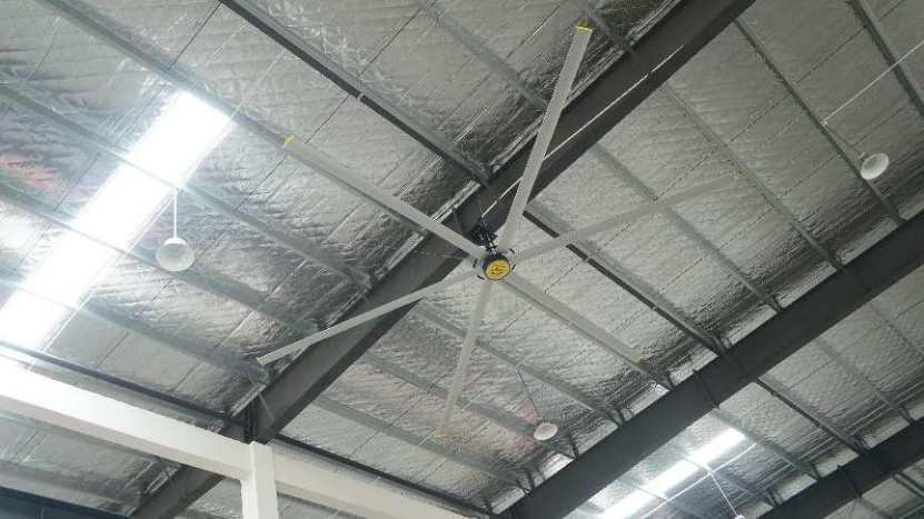 9.53m3/min 6pcs मिश्र धातु औद्योगिक छत प्रशंसक 55r/min घूर्णन गति 3/380V/50HZ शक्ति