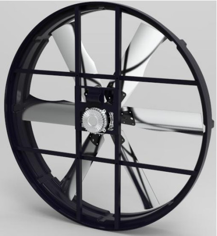 औद्योगिक निकास 66000m3/h वायु प्रवाह 1200W शक्ति कम शोर स्तर और व्यापक अनुप्रयोग के साथ 55'' पैनल प्रशंसक