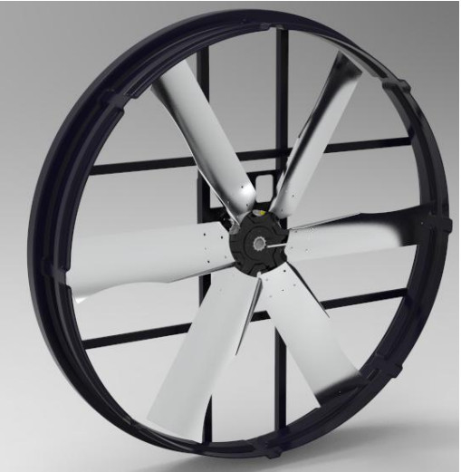 औद्योगिक निकास 66000m3/h वायु प्रवाह 1200W शक्ति कम शोर स्तर और व्यापक अनुप्रयोग के साथ 55'' पैनल प्रशंसक